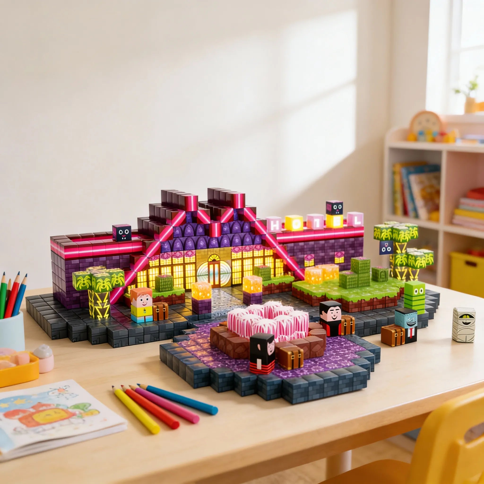 Montessori Magnetbausteine: Hotel Elfen montessori